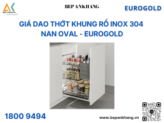 Giá dao thớt khung rổ inox 304 ray giảm chấn nan Oval EPV2025F (EPO4325VX) – Eurogold